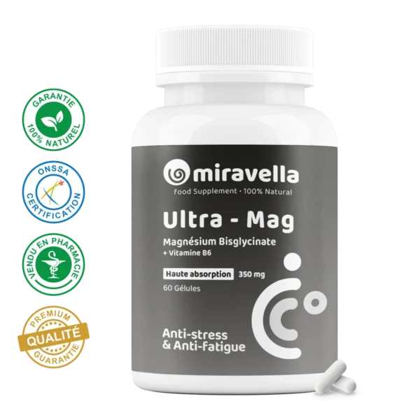Magnésium Bisglycinate 60 Gélules Miravella Maroc