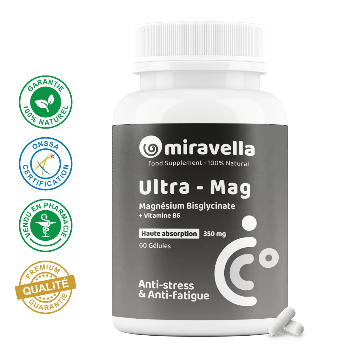Magnésium Bisglycinate 60 Gélules Miravella Maroc