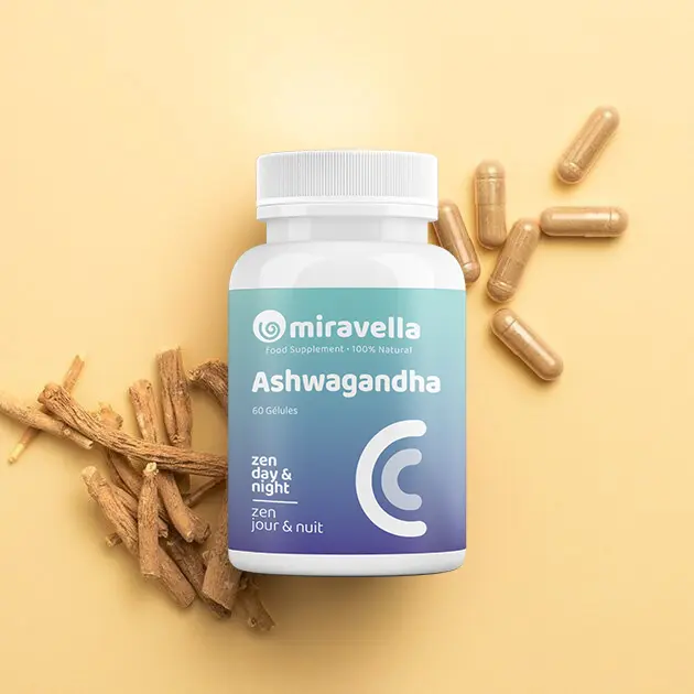 Ashwagandha Bio 60 Gélules Miravella Maroc