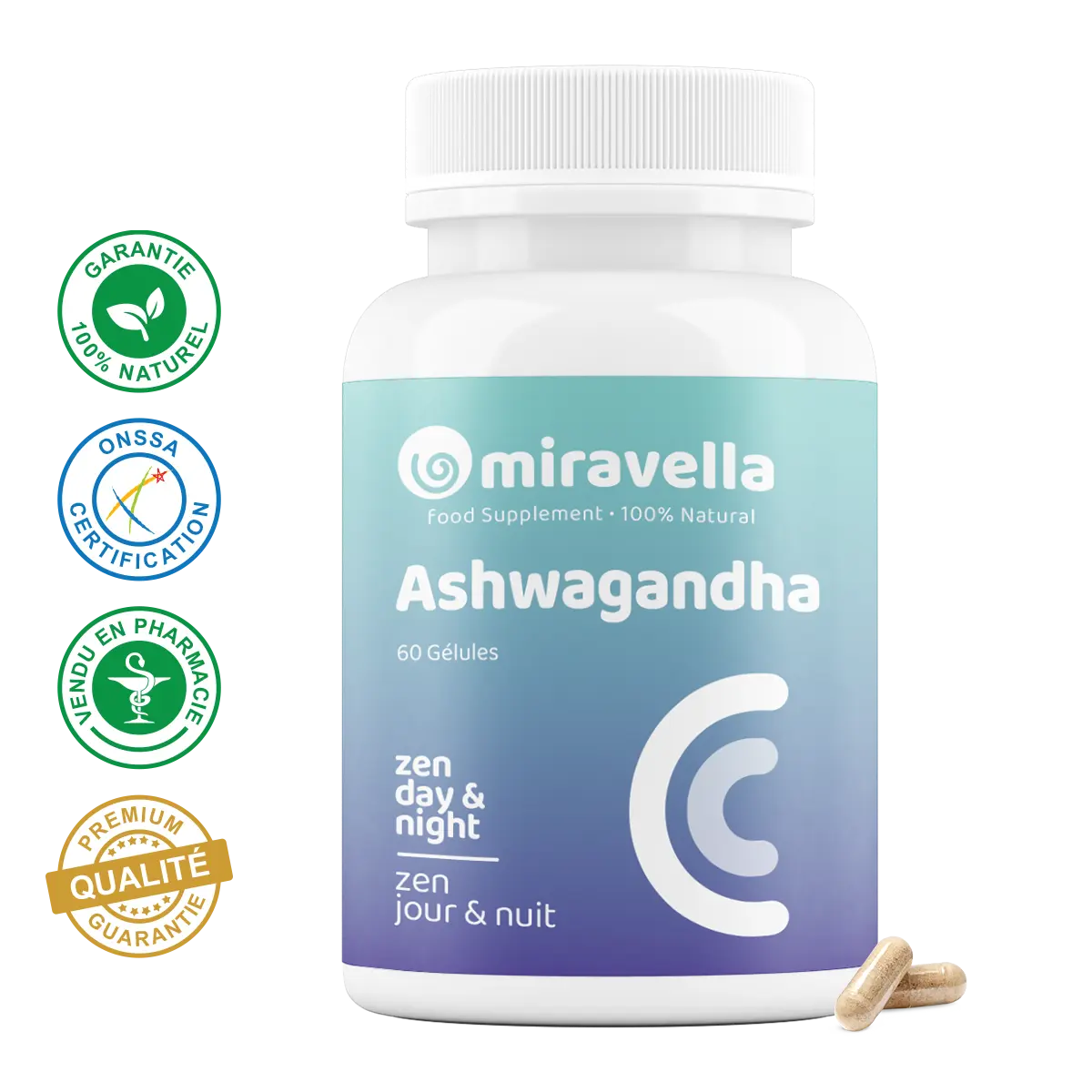Ashwagandha Bio 60 Gélules Miravella Maroc