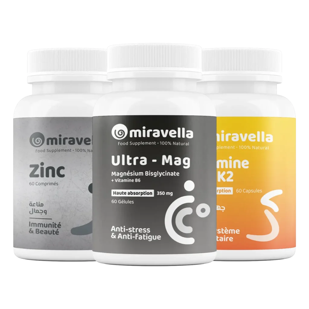 Pack Balance + Magnesium glycinate, Zinc, Vitamine D3-K2 miravella maroc