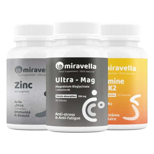 Pack Balance + Magnesium glycinate, Zinc, Vitamine D3-K2 miravella maroc