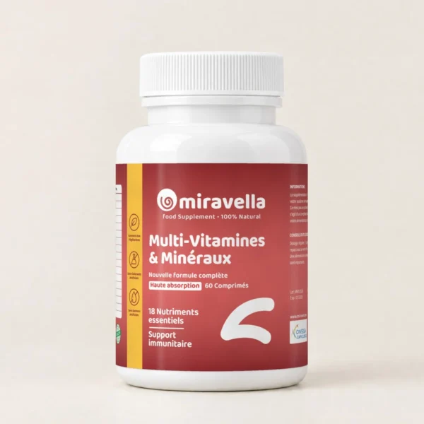 Multi-Vitamines et Minéraux 60 comprimés Miravella