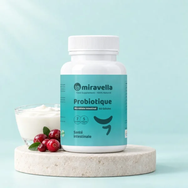 Probiotique 60 gélules Miravella – mise en scène