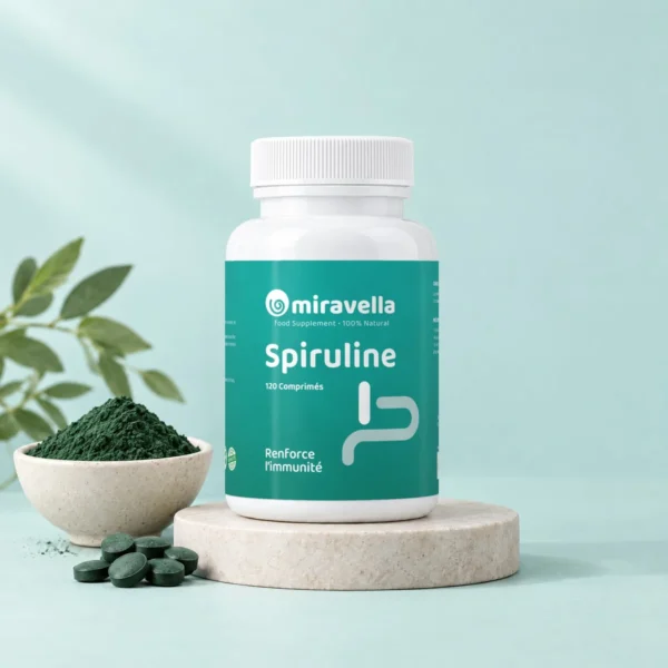Spiruline 120 comprimés Miravella – mise en scène