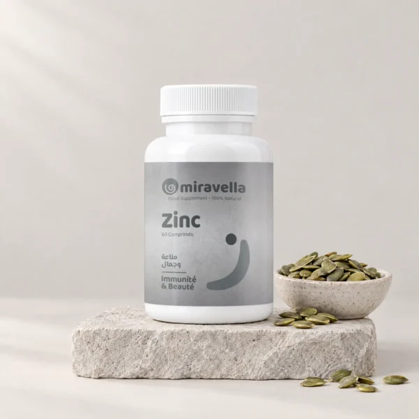 Zinc 60 comprimés Miravella – mise en scène