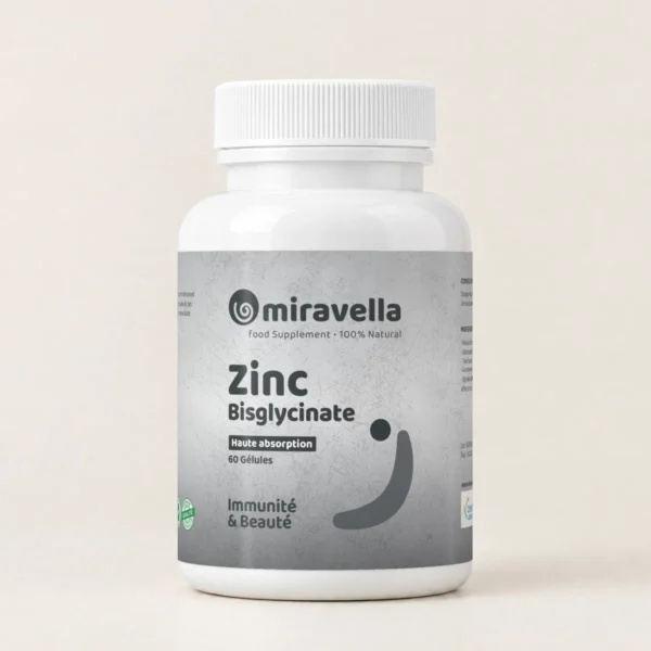Zinc bisglycinate 60 gélules Miravella